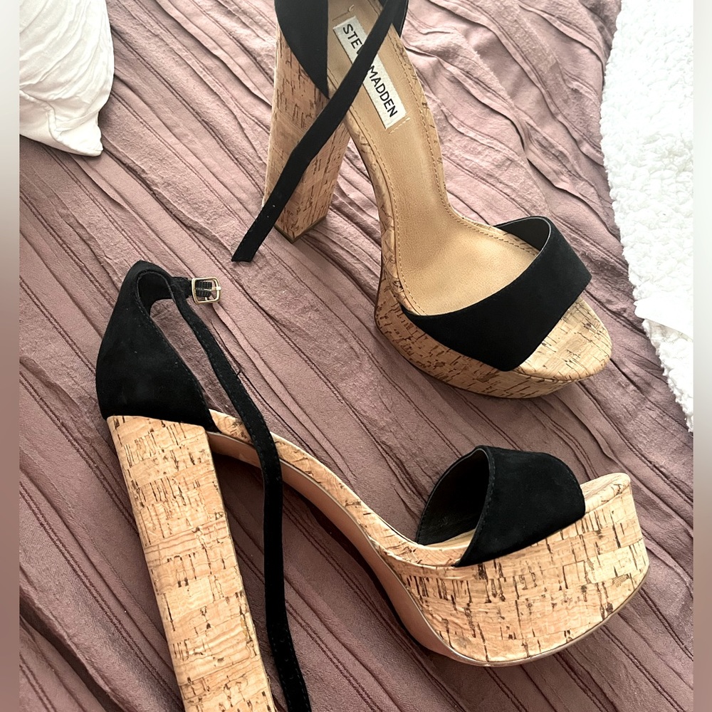 Steve Madden Black Gonzo Heels Size 10